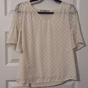 LOFT textured short sleeve sheer tee